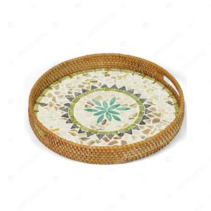 Trend-Driven Design Food Dining Rattan Trays Decor Capiz Shell Tray <b>Kitchen</b> <b>Pantry</b> Holder - Product Image 5