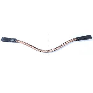 สายคาดศีรษะม้าหรูหราประดับคริสตัลริโวลีขนาด 10 มม. พร้อมกระดุมแบบ Snap หนังแท้ อุปกรณ์ตกแต่งม้าแบบสั่งทำพิเศษ - Product Image 1