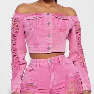 Elegante Conjunto de Verano y Primavera, Nuevo Diseño, Camisa Holgada de Manga Corta con Bolsillos y Pantalones Cortos de Mezclilla para Mujer, Venta al Por Mayor Personalizada - Product Image 5