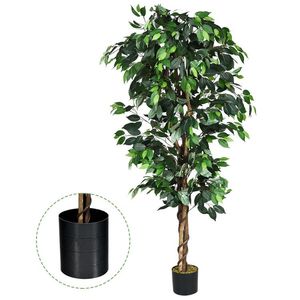 Albero di Ficus Artificiale in Seta di 1,8 Metri, Elegante Prodotto Decorativo per Interni - Product Image 5