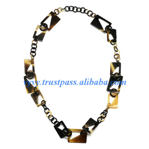 VN12 elegante collar de cuerno de búfalo Ajuste de garra cadena de hilo para boda aniversario compromiso cadenas de moda collar - Product Image 1