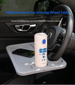 <span class=keywords><strong>Plateau</strong></span> multifonctionnel <span class=keywords><strong>pour</strong></span> volant de <span class=keywords><strong>voiture</strong></span> et support de rangement avec table à manger et support <span class=keywords><strong>pour</strong></span> ordinateur portable, tablette, en matériau PE, Meilunmei - Product Image 6