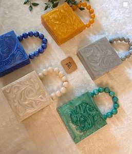 Bolso de Mano de Lujo con Diseño de Piedra Acrílica Rosa, Hecho a Mano, Estilo Moderno, Adornos de Perlas, Nueva Llegada, Altamash Craft AC 2124 - Product Image 4
