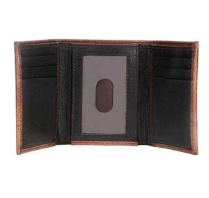 <b>Men's</b> Artisan Handtooled Fashion <b>Trifold</b> <b>Wallet</b> with Horse Pattern Short RFID Protected Daily Use Export-Grade Nylon Lining - Product Image 2