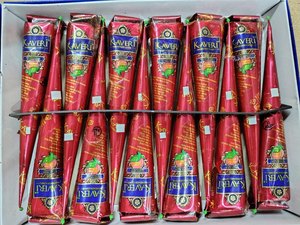 Cônes de henné Kaveri Mehendi, cônes de henné naturels à base de plantes, prêts à l'emploi, pour la décoration des mains, couleur foncée, approvisionnement en gros, certifié MSDS - Product Image 2