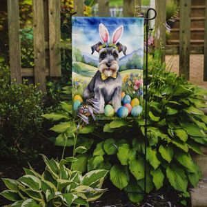 Schnauzer chasse aux oeufs de Pâques décoratif drapeau de cour bannière multicolore boîte aux lettres drapeau de jardin pour Patio oeuvre pour parterres de fleurs - Product Image 2