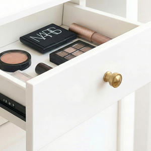 มือจับลิ้นชักแบบดั้งเดิมทำจากโลหะผสมสังกะสี ดีไซน์หรูหรา สีทองซาตินนิกเกิล ทนทาน ใช้ได้กับลิ้นชักครัว ติดตั้งง่าย - Product Image 5