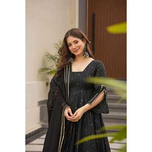 Hermoso conjunto de traje Anarkali tamaño XS para fiestas Trabajo de impresión digital con un diseño impresionante - Product Image 2