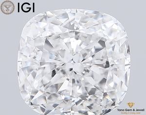 เพชร CVD รูปทรงสี่เหลี่ยมคุชชั่น น้ำหนัก 4.01 กะรัต สี F ความสะอาด VS2 ได้รับการรับรองจาก IGI เหมาะสำหรับเป็นเพชรเม็ดเดี่ยวระดับพรีเมียม - Product Image 1