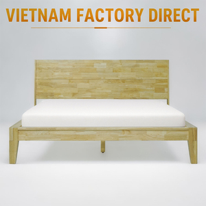 Factory Direct Minimalist Tool-Free Rubberwood Bed <b>Frame</b> Japanese Joinery Wooden Platform Bed Eco-friendly Vietnam-Made OEM/ODM - Product Image 1