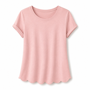 T-shirt oversize pour femme, couleur rose clair, col rond, manches courtes, séchage rapide, léger, doux et confortable, très tendance - Product Image 4