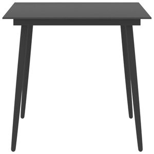 Table de jardin en acier thermolaqué noir avec plateau en verre 31,5 x 31,5 x 29,1 pouces, mobilier d'extérieur - Product Image 2