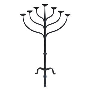 Support de candélabre en fer forgé fait main Bold Blossom, 16 bras, motif floral, revêtement noir en poudre, décoration d'intérieur, éclairage de mariage - Product Image 5