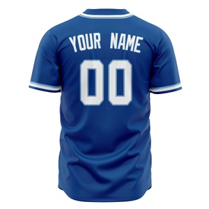 Men Baseball Jersey Polyester Mesh Custom Logo Team Uniform Breathable Sportswear Button Down Bulk Supply OEM - Product Image 2