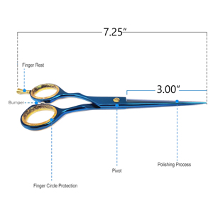Tijeras de Peluquería Profesionales de Acero Inoxidable Quirúrgico con Punta Cerrada y Mango de Goma para Uso en Salón y en Casa - Product Image 2
