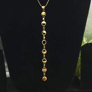 Collier pendentif phases lunaires en laiton avec longue chaîne, style céleste bohème minimaliste, bijoux de mode, fournisseur Inde - Product Image 3