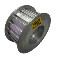 Polea de Distribución con Rodamiento de Rodillos 24T H150, Ancho de Correa de 35 mm, Material de Aluminio y Acero, con Brida, Anodizado Negro