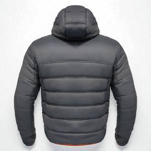 Chaqueta Acolchada con Capucha para Hombre, Gris Naranja, con Cierre, Resistente al Viento, Informal de Invierno, Gruesa, con Relleno de Poliéster, Corte Regular - Product Image 3