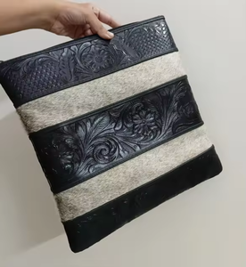 2026 Western Hair-On Cowhide Leather <b>Tote</b> <b>Bag</b> Hand-<b>Tooled</b> Floral Panel Fringe | Luxury Handmade Shoulder Handbag for Women Large - Product Image 3