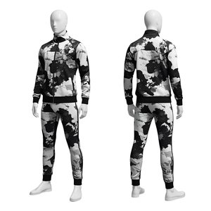 Ensemble de survêtement sportif haut de gamme pour homme, à capuche, uni, respirant, léger, avec fermeture éclair intégrale et imprimé par sublimation, idéal pour l'hiver - Product Image 2