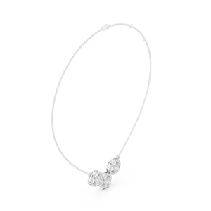 Collar de Diamantes Cultivados en Laboratorio con Triple Halo – Collar de Diamantes de Tres Círculos, Joyería Minimalista para Uso Diario - Product Image 3