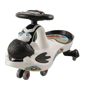 Trending Nieuwe Zwart-Wit Plastic Baby Peuter Kid Swing Twist Wiggle Ride Op Duw 5 Pu Wiel Indoor Outdoor Auto