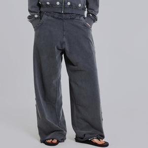 Pantalon de jogging cargo surdimensionné pour femme, style streetwear, délavé soleil, décontracté, en mélange de coton, effet vintage - Product Image 1