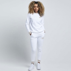 Wholesale Autumn Lightweight Windproof 100% Cotton Ladies Hooded <b>Tracksuits</b> Custom Front 2-piece Sets Jogging Oem Odm Service - Product Image 5