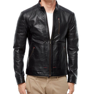 Vintage Style Casual Men's Black Leather Jacket Custom Design Premium Quality Outerwear Men's Leather Jacket For <b>Online</b> Sale - Product Image 1
