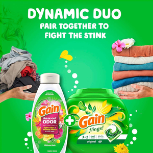 ผงซักฟอกแบบเม็ด Gain Flings 76 เม็ด กลิ่นออริจินัล พร้อมคุณสมบัติป้องกันกลิ่น ผงซักฟอกเข้มข้น - Product Image 2