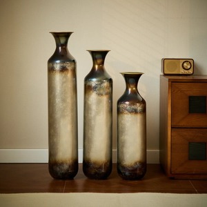 Handmade Bronze <b>Floor</b> <b>Vases</b> Set of 3 Decorative Home Interior Design Artistic Metal <b>Vase</b> Collection for Home Decor - Product Image 3