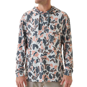 เสื้อเชิ้ตแขนยาวมีฮู้ดลายพรางสำหรับผู้ชาย ทรงปกติ แห้งเร็ว ผลิตจากผ้าโพลีเอสเตอร์ถัก สวมใส่สบายๆ ในฤดูร้อน - Product Image 1