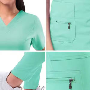 Meilleures ventes : Ensembles de blouses médicales pour femmes 100 % coton, respirants, à séchage rapide, en tissu tricoté écologique, vente en gros - Product Image 5