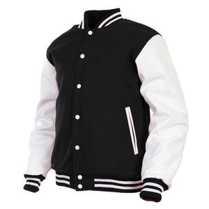 Varsity <b>Jacket</b> in Wool Body & Genuine PU <b>Leather</b> Sleeves Baseball <b>Jacket</b> for <b>Mens</b> and Women Custom Embroidery Patchwork - Product Image 3
