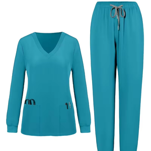 2pcs Unisex Doctor Cotton Satin Long-Sleeve Jacket Summer Solstice Hospital Use Workwear Scrubs Pockets Needle Detection - Product Image 1