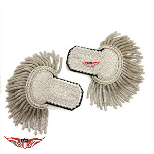 Epaulettes Bordados de Alambre Plateado Magnífico de la Marca KEW, Estilo Vintage Ecológico, Color Personalizable - Product Image 1
