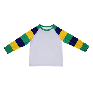NOUVEAU T-shirt à manches longues rayé pour adultes et enfants, sublimation carnaval, t-shirt à manches longues raglan Mardi Gras - Product Image 2