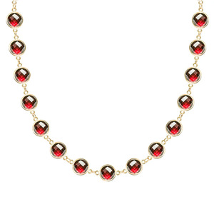Collar con incrustaciones de granate en oro blanco - Product Image 5