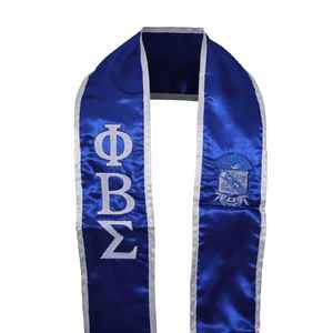 Étole de graduation Phi Beta Sigma en satin bleu roi brodée de lettres grecques, écharpe personnalisée pour fraternité, fourniture OEM en gros - Product Image 6
