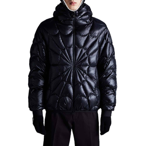 Puffer Jacket Mens Wholesale Price Custom Puffy <b>Winter</b> Long Fleece <b>Thick</b> Shinny <b>Coat</b> Detachable Hood Filled Crystal Decorated - Product Image 1