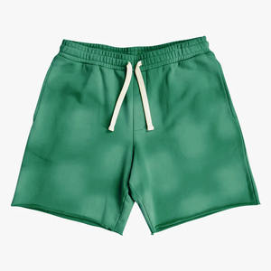Shorts de sport pour hommes personnalisés de haute qualité, style vintage, effet vieilli, vêtements de sport élastiques, logo délavé au soleil, tricoté, respirant, délavé à l'acide - Product Image 5