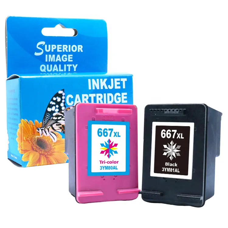 Uniplus compatible cartucho printer ink cartridge 667 667xl for hp667 hp deskjet printer ink 2775 2776