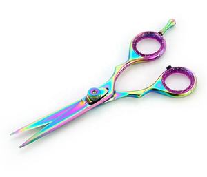 Ciseaux de coiffure professionnels en gros, multi-revêtements, pour barbier et salon, en acier inoxydable avec vis réglable - Product Image 3