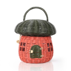 Petits sacs à main en rotin tressé pour enfants, paniers de rangement mignons pour filles, prix d'usine, paniers pour enfants - Product Image 3