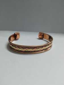 Copper Cuff <b>Bracelet</b> With Braided Design Handmade <b>Metal</b> Jewelry For Men Women - Product Image 1
