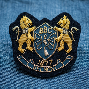 Écusson brodé BBC Belmont 1877 à coudre, badge en tissu au design classique pour vêtement - Product Image 3
