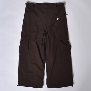 Men Waterproof Cargo Pants Dark Brown Loose Fit Zipper Closure Front Logo Adult <b>Ski</b> Snow Wear 100% Polyester - Product Image 1