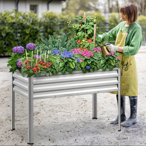 Bac à légumes surélevé en métal, jardinière rectangulaire grande taille pour légumes, bac de jardin surélevé extérieur GB010 - Product Image 5