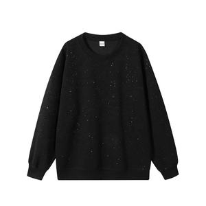 เสื้อฮู้ดดี้คุณภาพสูงสำหรับผู้ชายและผู้หญิง ปักโลโก้เองได้ ประดับเพชรและคริสตัล เสื้อสเวตเชิ้ตแบบสวมหัว ปักคริสตัล - Product Image 1