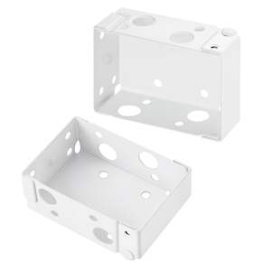 2 Pcs <b>White</b> Sturdy Iron Box Mounting <b>Brackets</b> for Window Blinds Fit 1.5 X 2.25 Inch Headrails Self-Tapping Screws Expansion - Product Image 1